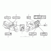 Схема вузла: Інформаційні наклейки для Honda CBR1100XX Blackbird