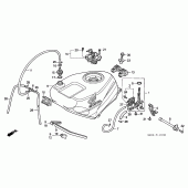 Схема узла: Топливный бак для Honda VFR400