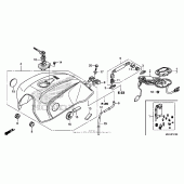 Схема узла: Топливный бак + топливный насос для Honda CB1100