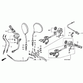 Схема вузла: Ручка керма & Пульт управління рульовой & Троси для Honda CB900 919