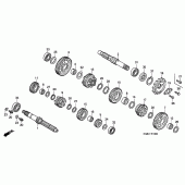Схема вузла: Трансмісія для Honda VT125 Shadow