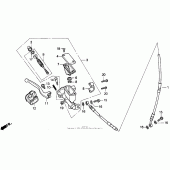 Схема узла: Fr. тормозной цилиндр 92-96 для Honda CR250