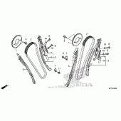 Схема вузла: Ланцюг ГРМ & Натяжник & Заспокоювач для Honda VT1300 Sabre