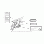 Схема вузла: Інформаційні наклейки для Honda CRF150 CRF150RB