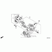 Схема вузла: Передній гальмівний супорт (1) для Honda VT1300 Sabre