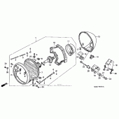 Схема вузла: Головний світло (1) для Honda VT600 Shadow VLX