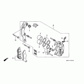 Схема узла: Передний тормозной суппорт для Honda FX650 Vigor