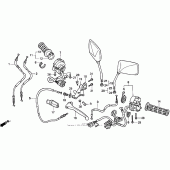 Схема узла: Пульт управления рулевой & Тросик & Зеркала для Honda CB750 Nighthawk