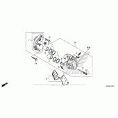 Схема вузла: Передній гальмівний супорт (1) для Honda VT1300 Fury