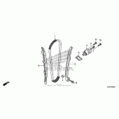 Схема вузла: Ланцюг ГРМ & Натяжник & Заспокоювач для Honda CRF450 CRF450R