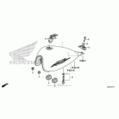 Схема узла: Топливный бак (2) для Honda VT750 Shadow RS