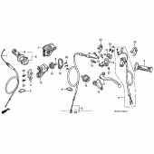Схема вузла: Ручка керма & Пульт управління рульовой & Троси (04- 07) для Honda CR250