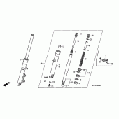 Схема вузла: Вилка передньої осі для Honda XL125 Varadero