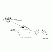 Схема вузла: Emblem + stripe (1) для Honda VT750 Shadow Deluxe