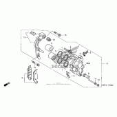 Схема вузла: Передній гальмівний супорт для Honda CRF450 CRF450X