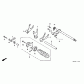 Схема вузла: Копірний вал & Вилки & Вал перемикання для Honda VT750 Shadow Aero