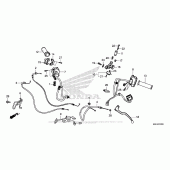 Схема вузла: Ручка керма & Пульт управління рульовой & Троси для Honda CBR650F