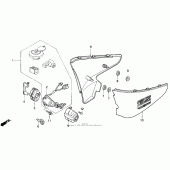 Схема вузла: Бічний обтічник для Honda VT600 Shadow VLX Deluxe