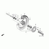 Схема вузла: Переднє колесо для Honda VT600 Shadow VLX