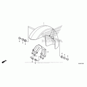 Схема вузла: Переднє крило (1) для Honda VT750 Shadow Aero