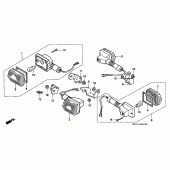 Схема вузла: Поворотники (DK / U) для Honda XR400
