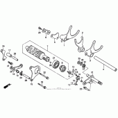 Схема вузла: Копірний вал і Вилки і Вал перемикання для Honda CBR1000 CBR1000F Hurricane
