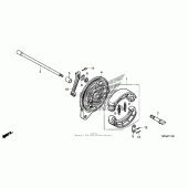 Схема вузла: Задній гальмівний барабан для Honda VT750 Shadow Aero