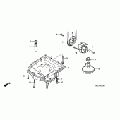 Схема узла: Масляный насос и Поддон для Honda CBR600 CBR600F