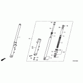 Схема узла: Вилка передней оси для Honda VTR250 VTR