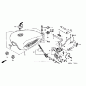 Схема вузла: Паливний бак для Honda VT600 Shadow VLX Deluxe