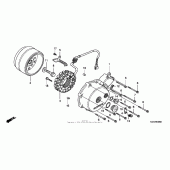 Схема узла: Left crankcase cover + generator для Honda VT750 Shadow Spirit