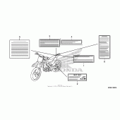 Схема вузла: Інформаційні наклейки для Honda CRF250 CRF250R