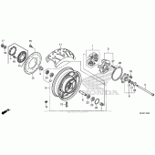 Схема вузла: Заднє колесо 1 для Honda VT1300 Interstate