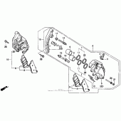 Схема вузла: Передній гальмівний супорт для Honda VFR750F Interceptor