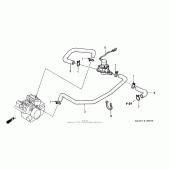 Схема вузла: Система вентиляція картера для Honda VFR800 Interceptor
