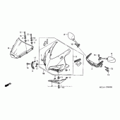 Схема узла: Upper cowl (1) для Honda CBR1000 CBR1000RR Fireblade