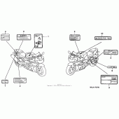 Схема узла: Предостерегающие наклейкиs для Honda CBR900RR CBR954RR Fireblade