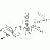 Схема вузла: Water pipe + термостат для Honda GL1500 Valkyrie Tourer