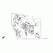 Схема вузла: Передній гальмівний супорт для Honda XR600