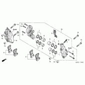 Схема вузла: Передній гальмівний супорт (CBR600RR5 / 6) для Honda CBR600 CBR600RR