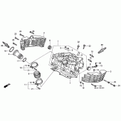 Схема вузла: Головка циліндра (REAR) (VT1100CV / CW / C2) для Honda VT1100 Shadow ACE