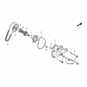 Схема вузла: Водяний насос для Honda XL1000V Varadero