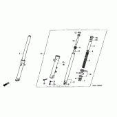 Схема вузла: Вилка передньої осі для Honda VF750 Magna