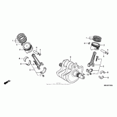 Схема вузла: Колінчастий вал для Honda VT750 Shadow Aero