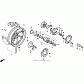 Схема вузла: Заднє колесо 90-93 для Honda VFR750F Interceptor