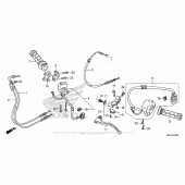 Схема вузла: Ручка керма & Пульт управління рульовой & Троси для Honda CBR600