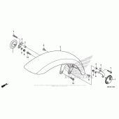 Схема вузла: Переднє крило (1) для Honda CB1100