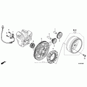 Схема вузла: Привід стартера для Honda VT750 Shadow Aero