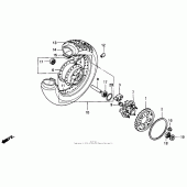 Схема вузла: Заднє колесо для Honda VT600 Shadow VLX