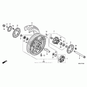 Схема вузла: Заднє колесо для Honda CB1100